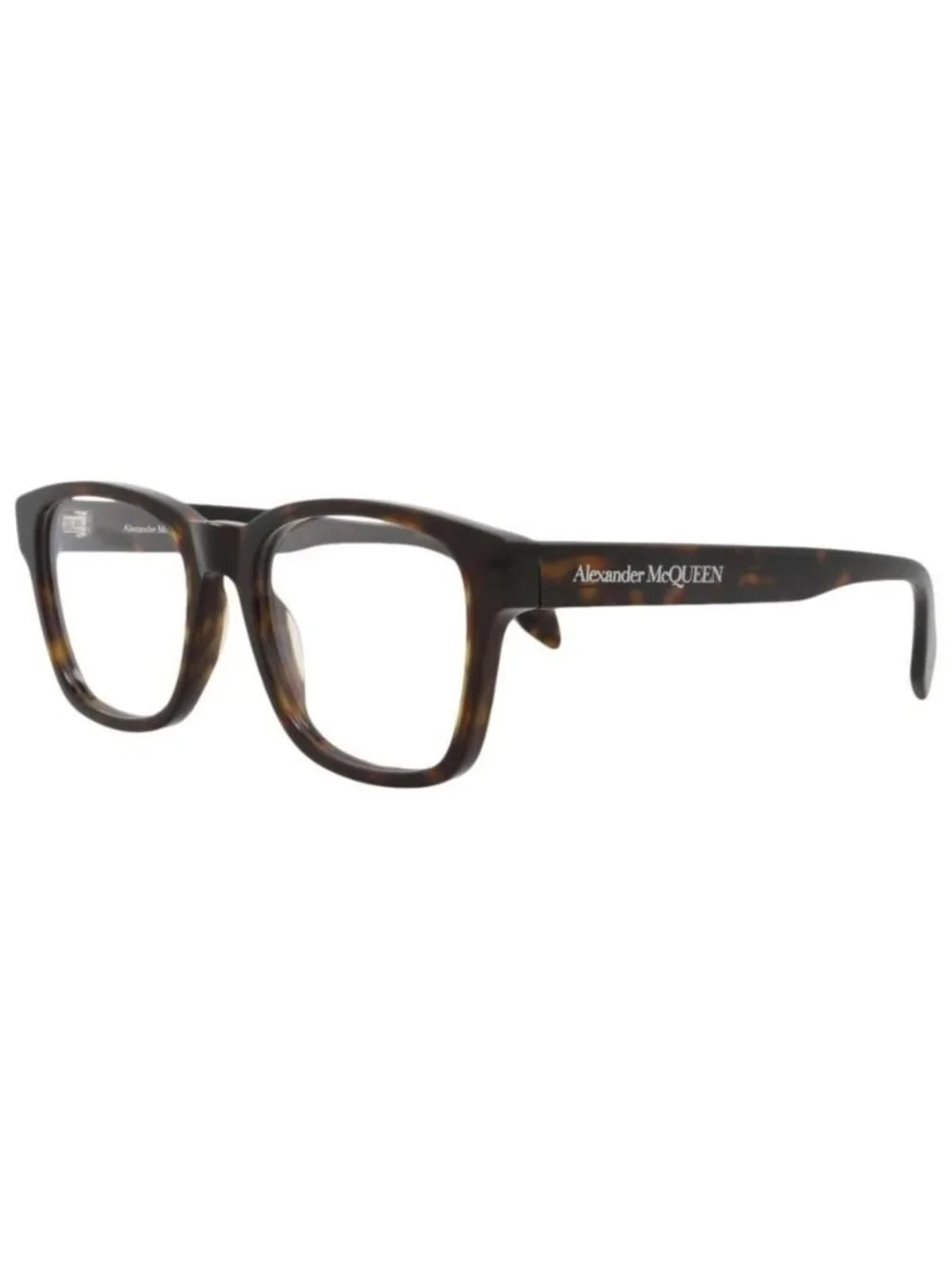 New Alexander McQueen Mens Square/Rectangle Havana Havana Transparent Fashion De